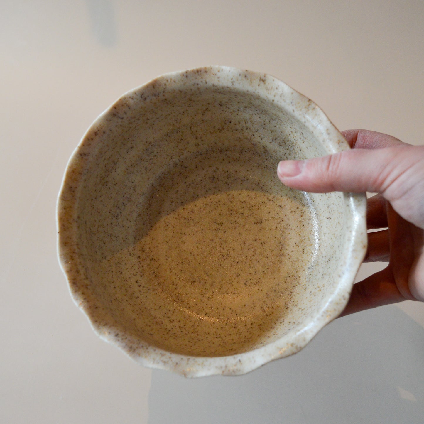 Speckled Ruffle Bowl